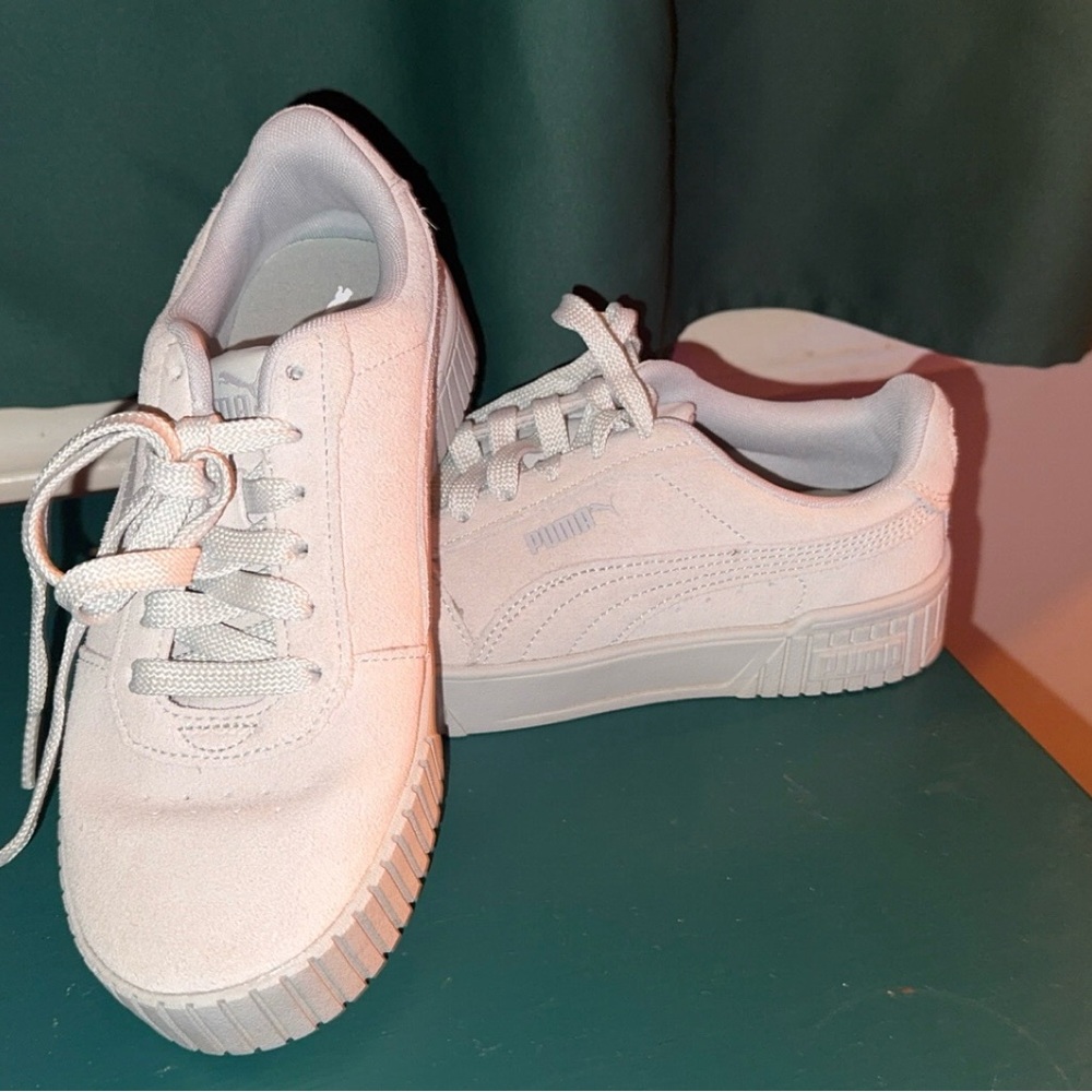 Puma Suede Platform Sneakers in Ivory